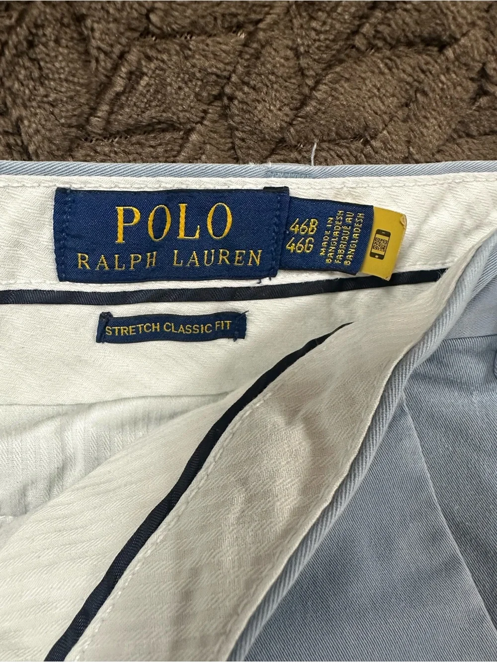 Polo by Ralph Lauren Light Blue Flat-Front Chino Men’s Shorts